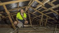 Ceiling without insulation uninsulated