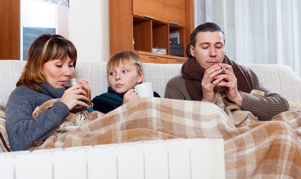 Family Cold Under Blanket